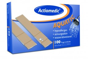 Actiomedic® AQUATIC Fingerverband, 12 x 2 cm hautfarben Pack a´100 Stück