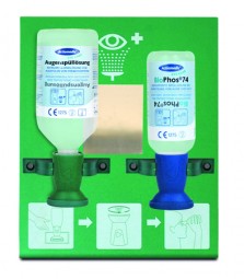 Actiomedic Augenspülstation DOUBLE 2 mit 1 x 250 ml BioPhos74, 1 x 500 ml Natriumchloridlösung